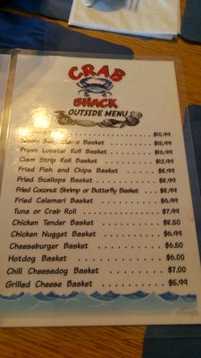 Outside menu