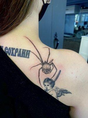 Bad ass spider tattoo by Frankie