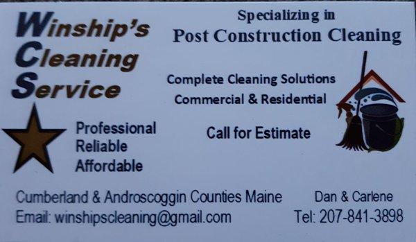 Winships Post Construction Cleaning