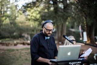 Nathan DJing at our wedding!