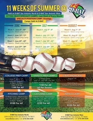 2016 Summer Camp Schedule