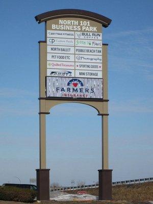 101 Pylon sign w/ multiple tenant panels and Watchfire digital message center.