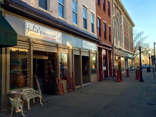 julie's shop on paint, looking north to Water Street