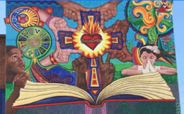 Mural on our school, view from Highland and Fleet