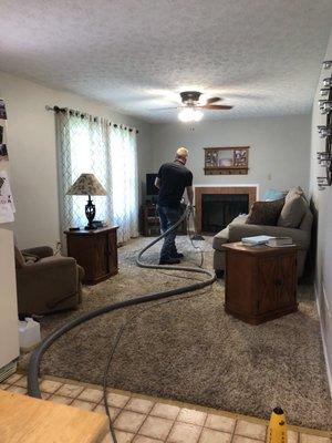 Daniel cleaning my carpet