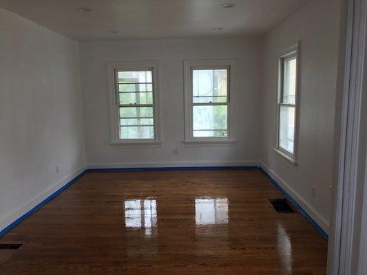 Refinished 100 year old oak floors