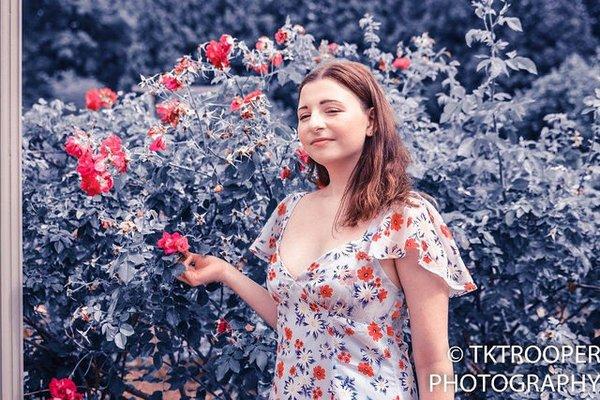 Marissa at the rose garden at RWP