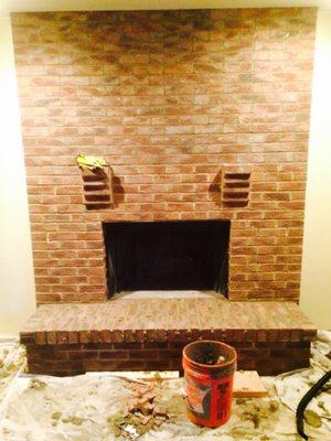 Brick fireplace finished interior!!!