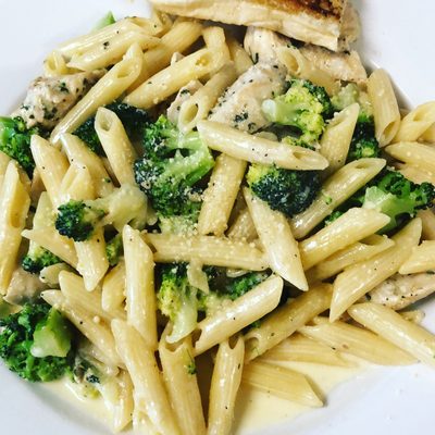 One of our amazing Chicken Broccoli Alfredo!