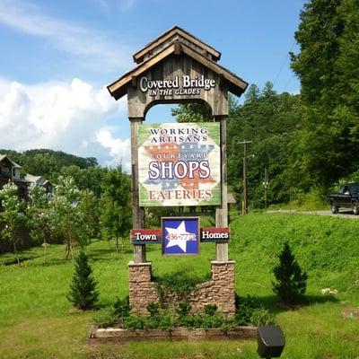 Sign for shops and town homes