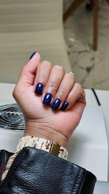 Blue hard manicure