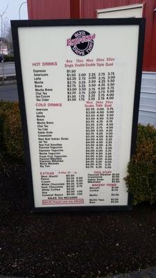 Here's there menu. They also carry food items