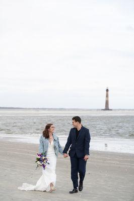 Our elopement on Folly Beach, photo credit to Chelsea Paige Photography.