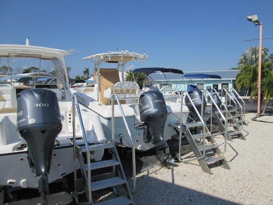 Large, well organized inventory of Edgewater Boats