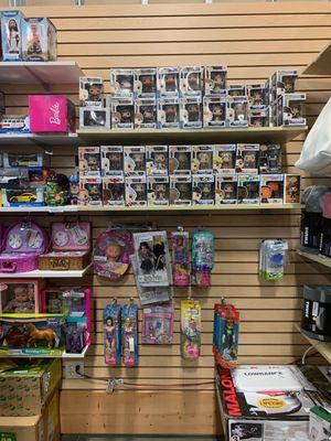 Funko Pop figurines, dolls, collectable cars, and tea sets are just a small part of our entertainment section!