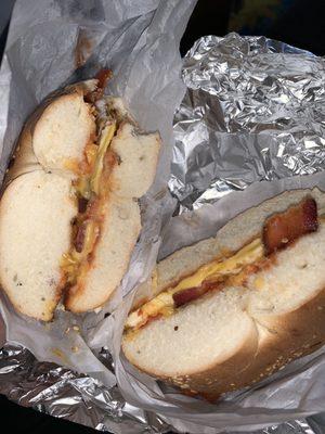 Bacon Egg and Cheese on a Sesame Bagel