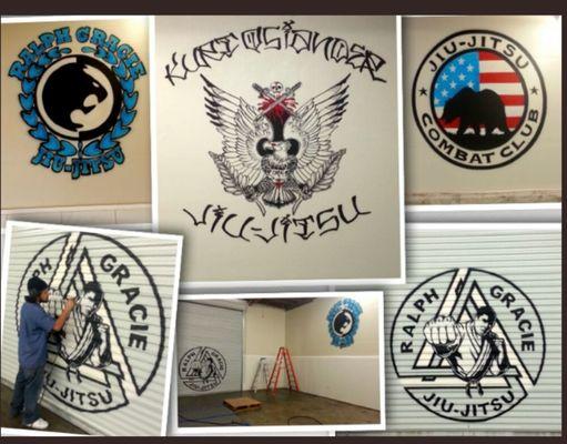 Custom logo murals for the famous Gracie Family