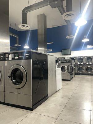 Multiple Rows of Washing machines different sizes