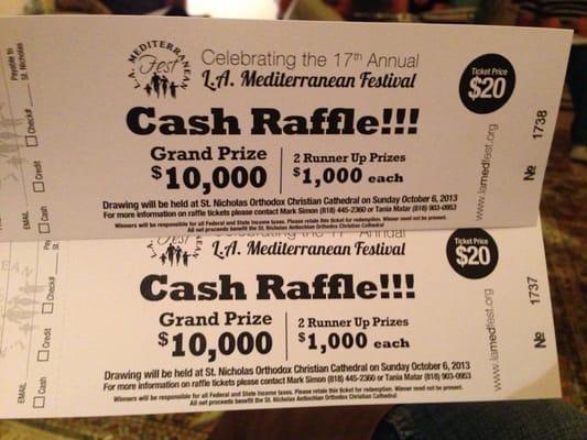 A chance to win $10,000 for only $20!