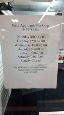 Store hours.