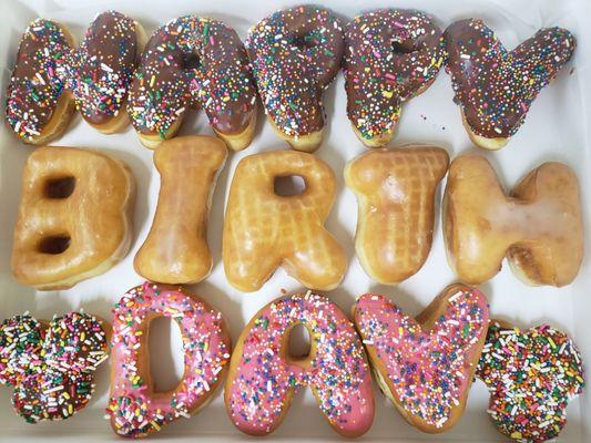 Happy Birthday Donuts Available Today 03/06/21 :). 

Have a blessed day everyone.