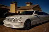 white Mercedes Benz S500 AMG stretched limo