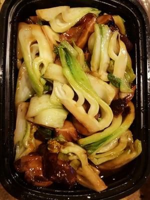 Black mushrooms and Bok choy