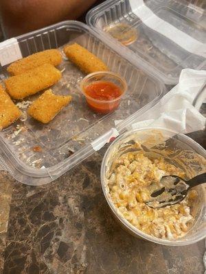 Dry Mozzarella Sticks with unflavored corn