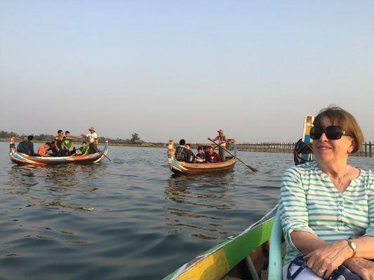 Jacky, our President, on a boat in Myanmar.