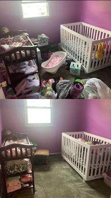 New born baby's room before & after