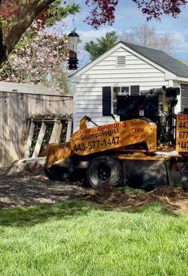 Stump grinder.