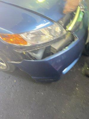 The damage they did and refuse to give me the owners name and number or any insurance info to get repaired...