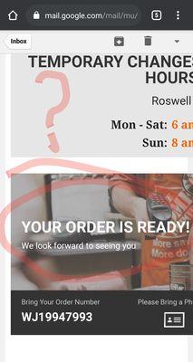 Received an email saying my order was ready, arrived and was told that in fact it was "out of stock." Waste of time.