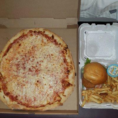 Large pie and crabcake sando. Thanks to the delivery driver for driving to harrah's in a huge thunderstorm!