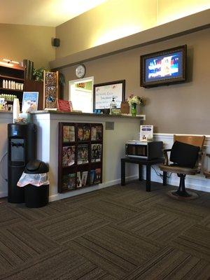 Waiting room and desk