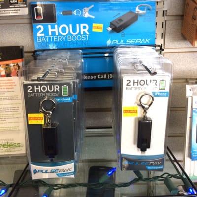 New product. Clips on your key chain and will give your phone a 2 hour battery boost. $9.99...