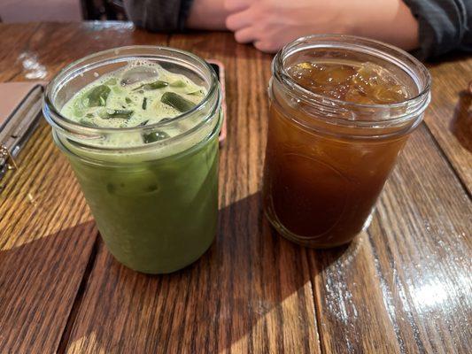 matcha tea and cold brew