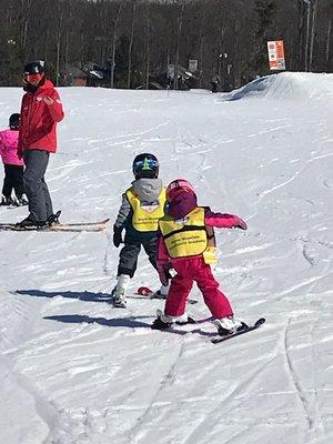 My Kids in their first Real Ski Lesson, So Proud