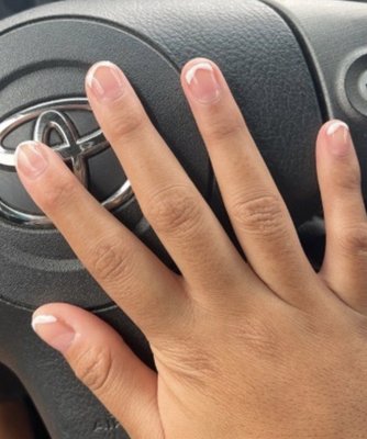 Completely uneven $40 nail work.