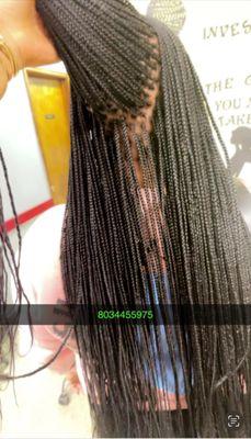 Extra small knotless braids