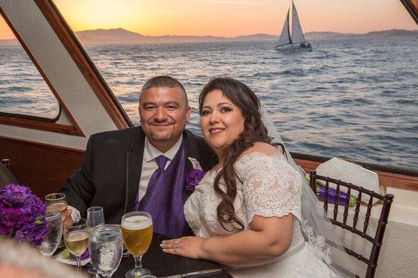 Boatwedding are always fun at sunset