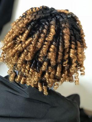 Flexi rod set on natural hair