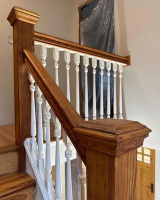 Floor and stairwell refinish (treads/risers/Newell Post/handrail)