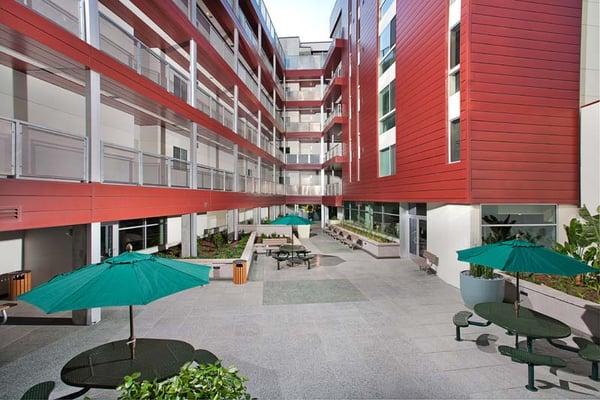 Interior courtyard at Cedar Gateway