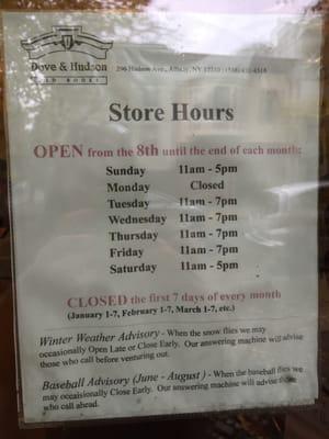 New hours