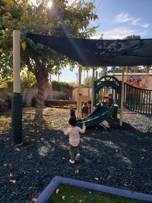 Kids love our professional-grade shaded play structure and soft rubber surfaces.