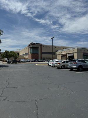 Front of the store and parking lot