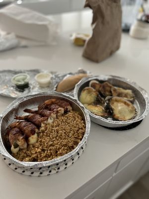 Shrimp Broschette Oyster Trio