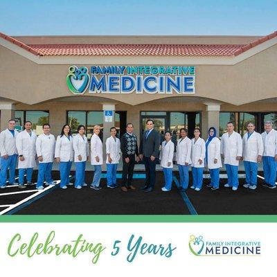 Family Integrative Medicine team celebrating 5 years.