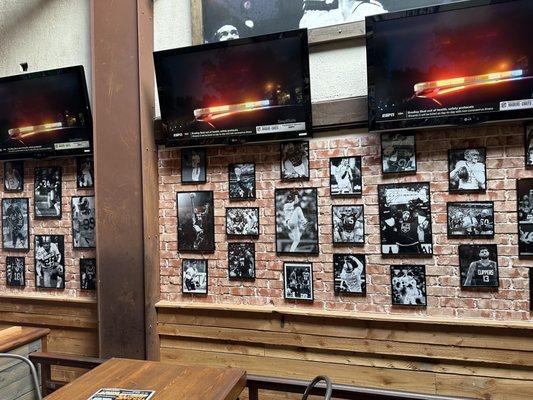 Tribute to all LA Teams on the wall with TV's above